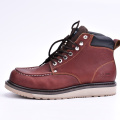 New design Dark brown full Grain Crazy Horse Leather work boots Safety shoes Safety boots